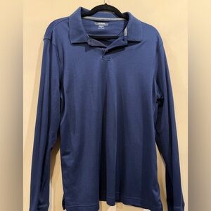 Alfani Navy Blue Men's Long Sleeve Polo